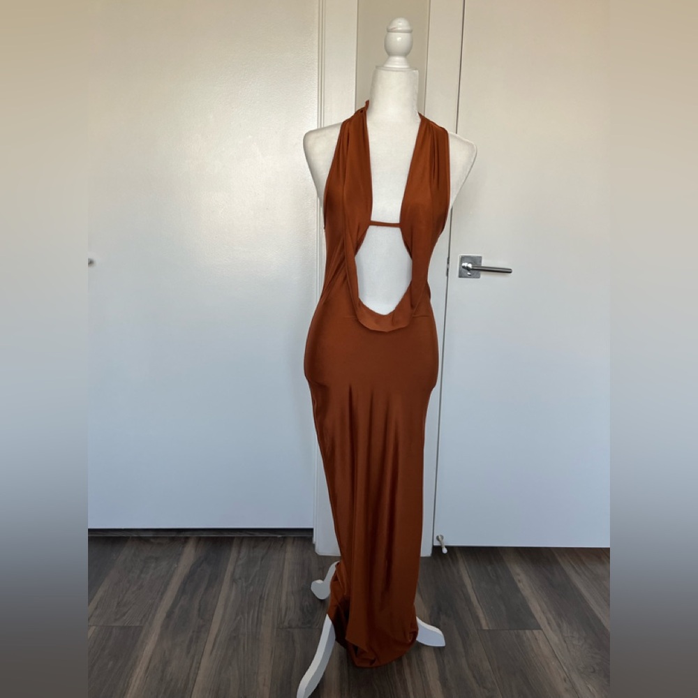 SHEIN Backless Rust Dress